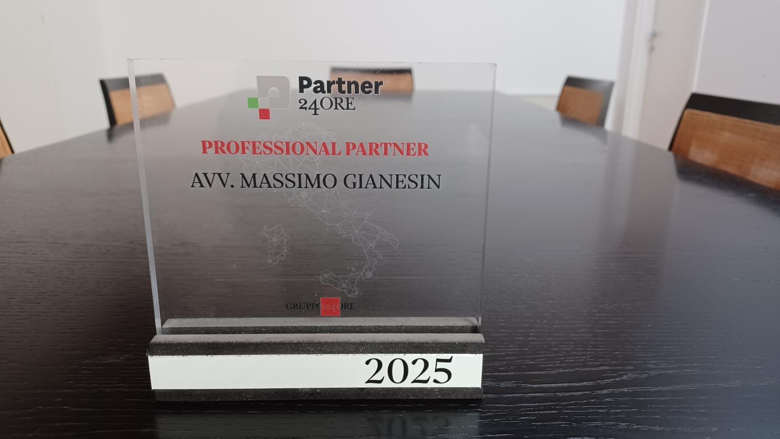 Premio Partner 24ORE 2025 – Avv. Massimo Gianesin
